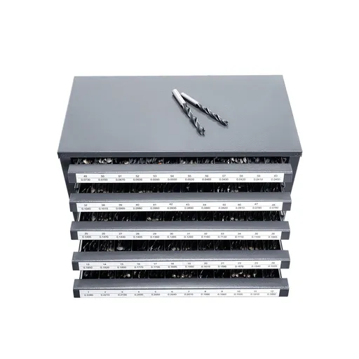 Drill Bit Dispenser Cabinet, Five-Drawer Drill Bit Organizer Cabinet for #1 to #60 Steel Drill Dispenser Organizer Cabinet with Labels, Stackable Drill Dispenser for Drill Bit Storage