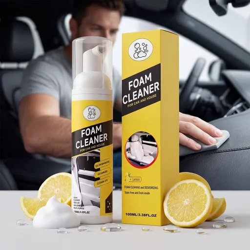 Car Interior Foam Cleaner, Powerful Waterless Carpet Upholstery & Seat Stain Remover for Leather, Fabric, Vinyl, Auto Detailing Spray