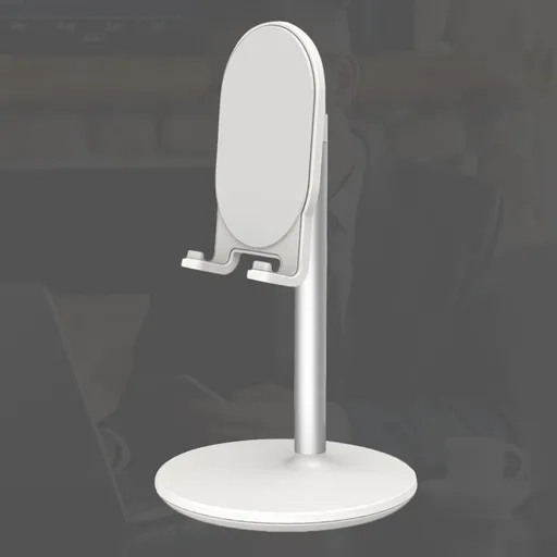 White Aluminum Alloy Phone Stand for Desk with Anti- Base, Practical , 1 Piece