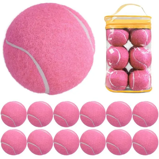 12 Pack Soft Training Tennis Balls, Low Pressure Pract Balls for Daily Training - Pink