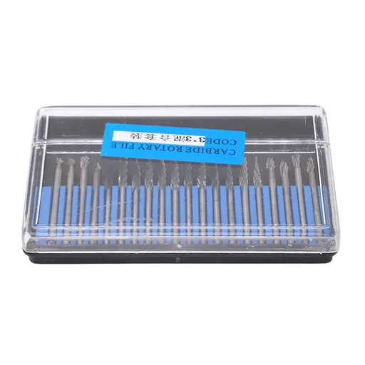 20pcs Rotary Burr Set 3mm Shank Tungsten Steel for Woodworking Carving Polishing Grinding