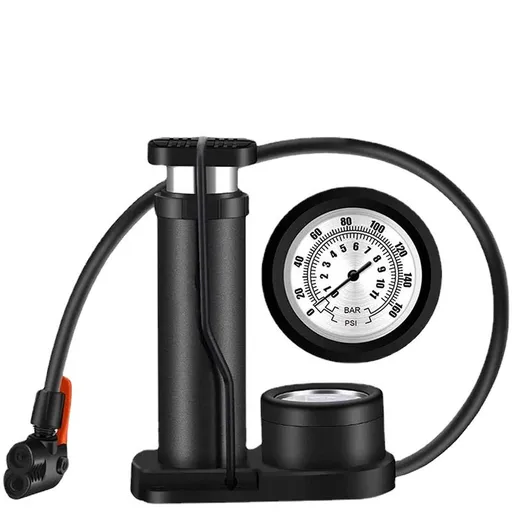Mini Bicycle Pump Bike Foot Pump Activated Floor Pump with Extra Sensitive Pressure Gauge Portable Air Pump with Gas Ball Needle