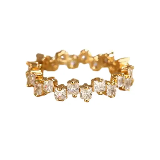 Square Design 1.2ct Simulated Diamond Women Engagement Ring Rose Gold Plated - White-Size 6