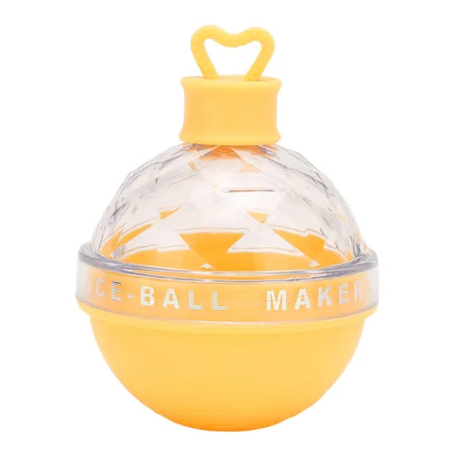 Ice Ball Mould Soft Bottom Cute Shape Round Ice Mold Maker for Wine Coffee Fruit Tea Yellow