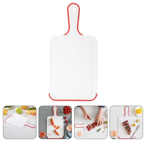 Flexible White Plastic Cutting Board Mat for Kitchen Use with Smooth Rounded Edges and