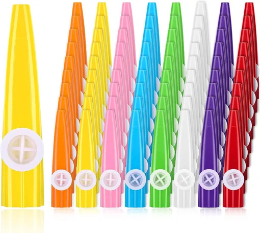 72 Pcs 8 Colors Plastic Kazoos Bulk Kazoo Musical Instruments for Party Favors Music Classroom and Events Gifts Bag Fillers Teacher Prizes Birthday Anniversary Christmas