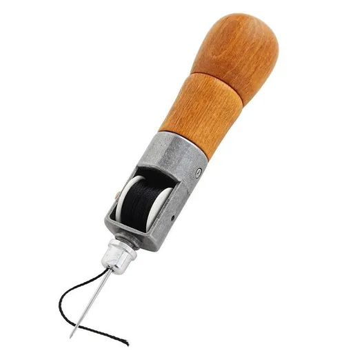 Repair Stitch Kit Sewing Awl Set for Leather Canvas Fabric Includes Wrench Needles Thread Spools