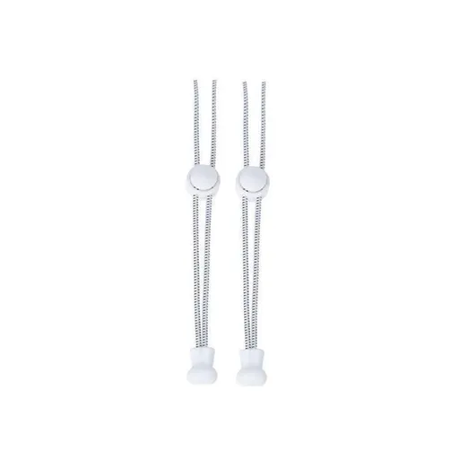 No Tie Elastic Shoelaces with Toggle Locks for Sneakers Running Walking Shoes - White With Dots