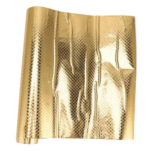 Kitchen Aluminum Foil Stickers Oil Proof Waterproof PVC Self Adhesive Kitchen Backsplash Wallpaper for Kitchen Cabinet Gold Size: Approx. 30x200cm / 11.8x78.7in