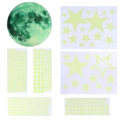 842pcs Wall Stickers Self-adhesive Luminous Stars, Stars And Moon Wall Stickers