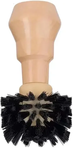 Cleaning Brush for 51mm Portafilters Curved Bristles Nylon Wooden Handle