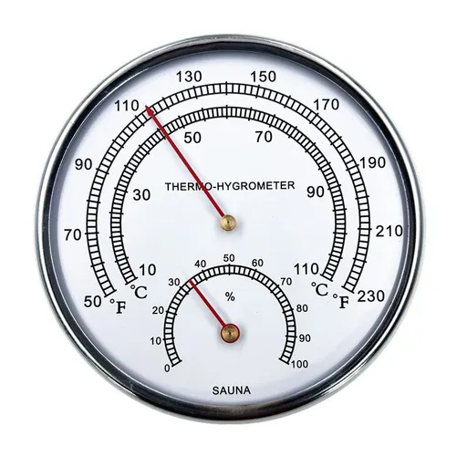 Sauna Thermometer 2 in 1 Fahrenheit Thermometer Hygrometer for Sauna Room, Sauna Accessories for Any Barrel or Infrared Steam