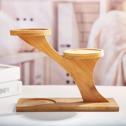 Small Tabletop Succulent Plant Stands for Desk Window Sill, Mini Desktop Bamboo Plant Stands for Indoors Plants Shelf