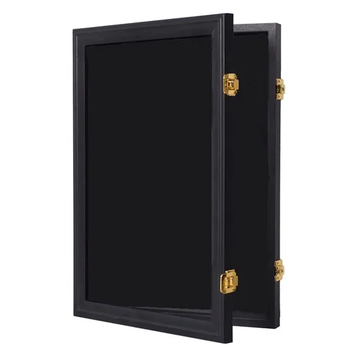 Lockable Jersey Display Case with Gold Clasp and Black Fabric Interior Wooden Sports Memorabilia Wall Mount Frame for Football Basketball Baseball and Jerseys