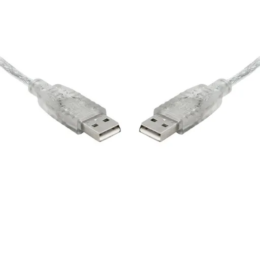 8WARE USB 2.0 Cable 2m A to A Male to Male Transparent