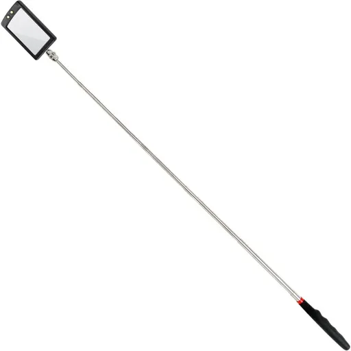 Ultra Slim LED Telescopic Mirror - Battery Included - Super Clear - Extendable Up To 88Cm - Double Ball Joint -