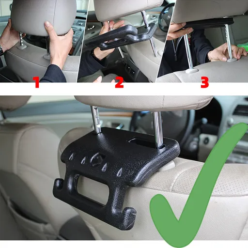 Car Headrest Grab Handle - Universal Automotive Grab Handles Car Seat Headrest Hooks Multifunctional Vehicle Backseat Organizers
