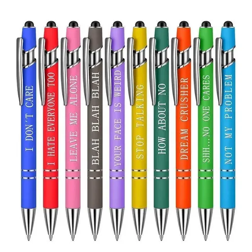 Funny Pens Swear Word Pen Set Black Ink Writing Pen Funny Office Diary Gift - Set A