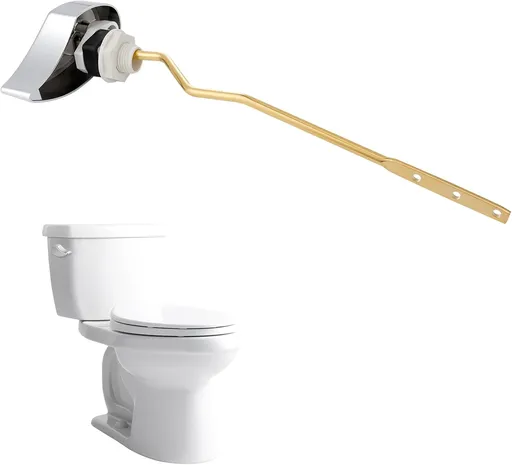 Metal Toilet Handle Replacement, Compatible with TOTO THU068#CP Trip Lvr for St743S, Brass Handle Trip Lever, Side Mount Toilet Flush Tank Lever, Chrome