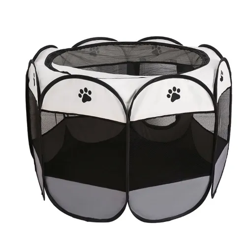 Portable Pet Playpen with Oxford Cloth, Foldable Octagon Dog & Cat Tent, Indoor & Outdoor Use size 91*91*58cm
