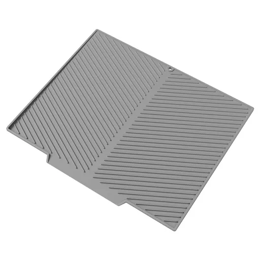 2PC Grey Multi-Use Drain Mat (43x33 cm) – Non-Slip Heat Protection for Dish Drying & Prep