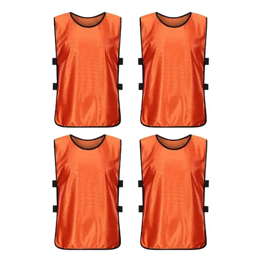 4Pcs Scrimmage Training Vest Team Sports Games Practice Jersey Orange