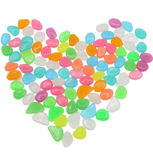 100pcs Glow in The Dark Rocks - Fish Tank Rocks - Aquarium Decoration Rocks - Irregular Pebbles - Perfect for Fish Tank, Pond