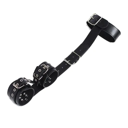 House Of Dasein Neck Collar To Wrist Cuffs Bondage Restraints Bdsm - Black