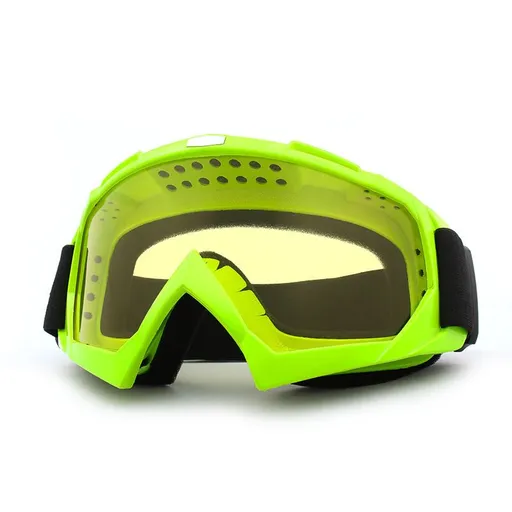 Motorcycle Motocross Goggles, Green Dirt Bike ATV MTB Riding Protective Eyewear - Yellow