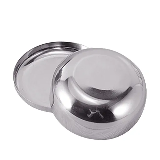 Stainless Steel Rice Bowl with Lids Multiple Purpose Single Layer Mixing Bowl for Home Kitchen Large 11.9x4.7cm