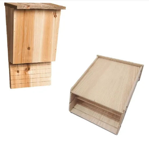 Bat House (Wooden) Size: 240mm*83mm*93mm Color: Brown for Bats Outdoor Use (1pc)