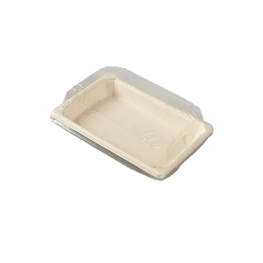 50pcs Eco-Friendly Sushi Box Rectangular Biodegradable Lunch Packaging Plate - 16 cm x 9 cm x 4.5 cm