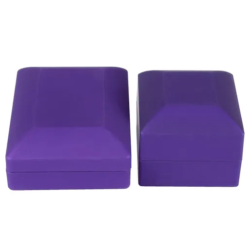 LED Jewelry Display Pendant Necklace Gift Box Ring Case Engagement Wedding SupplyPurple