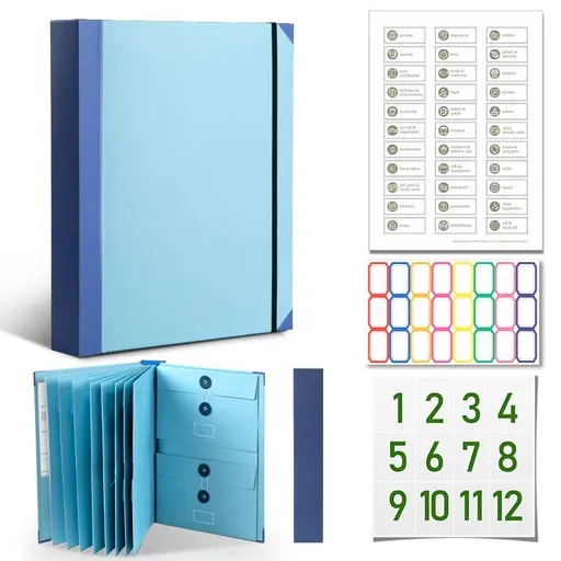 Document Organizer for Important Papers Thickened Blue