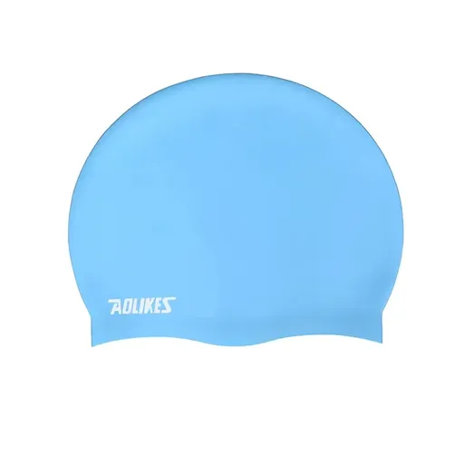 Aolikes Silicone Swimming Cap Waterproof Unisex Swim Hat for Men and Women - Blue