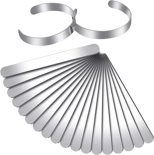 18 Pieces Adjustable Cuff Bracelet Blanks Stainless Steel Bangle Blanks DIY Cuff Bracelet Blank for Making Presents Stamping Jewelry, 3/ 8 x 6 Inches