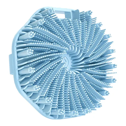 Silicone Body Scrubber Exfoliating for Sensitive Skin Ergonomic Handle Grey
