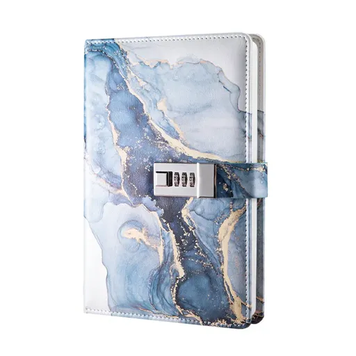 Password Book Notebook Planner Lockable Diary Journal for Office School Personal - Blue