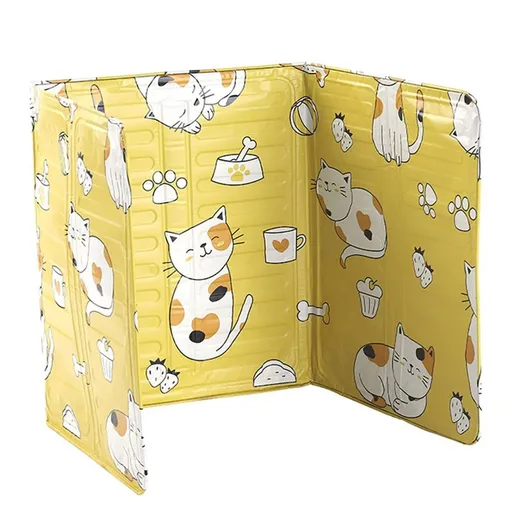 Kitchen Oil Splash Guard Non-Stick Removable Baffle Screen Yellow Cat