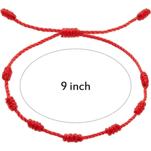 6 Pieces Red String Bracelets Red Cord Bracelet Adjustable Red Knot String Bracelet Amulet for Protection, Evil Eye and Good Luck