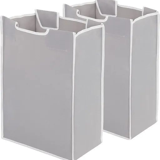 2 Pcs Laundry Sorter Replacement Bags Hamper Cart Removable Replacement Laundry Storage Organizer Bag Hamper Liner, No Hooks (Gray)