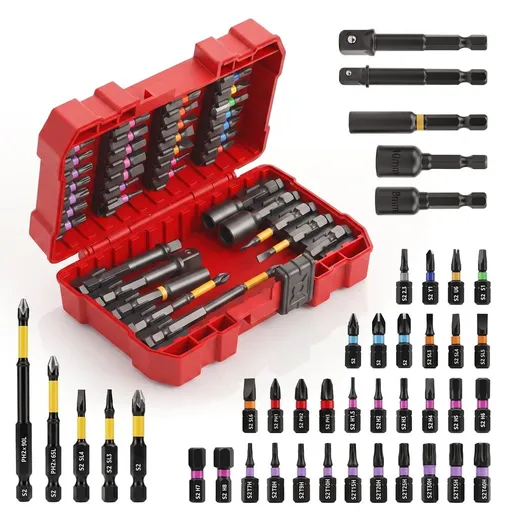 42 Piece Impact Screwdriver Bits Set with Phillips, Slotted and Bits, Portable Storage Case