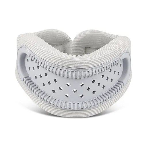 Grey Adjustable Silicone Neck Brace with High-Elastic Memory Foam & V-Shape - Prevent Forward Head Tilt and Posture Correction
