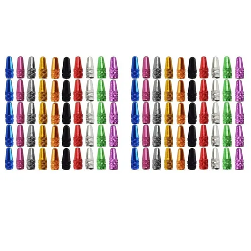 100PCS Bicycle Valve Cap Aluminum Cycling Valve Cap Bicycle Bike Tire Caps French Style Cap Dust Covers