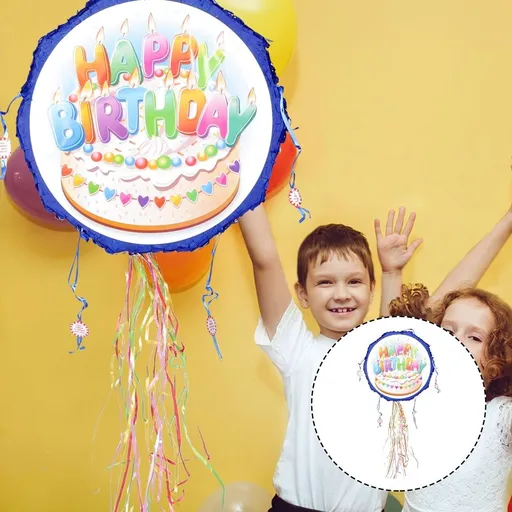 Happy Birthday Party Supplies Cake Shape Cardboard 1Pack Festive Style Game Toy