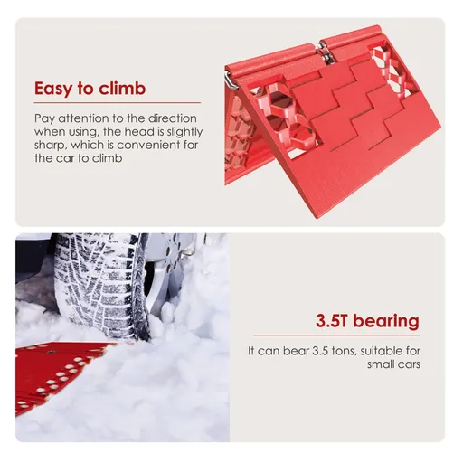 Foldable Car Tire Traction Mat Pad, Foldable Road Chews Tire Emergency Traction Mats Aid Kit Accessories for Ice/Escape (2-Pack)