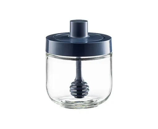 One-piece Design Seasoning Jar Smooth Edge Glass Multi-purpose Spice Bottle Cooking Gadget-Blue
