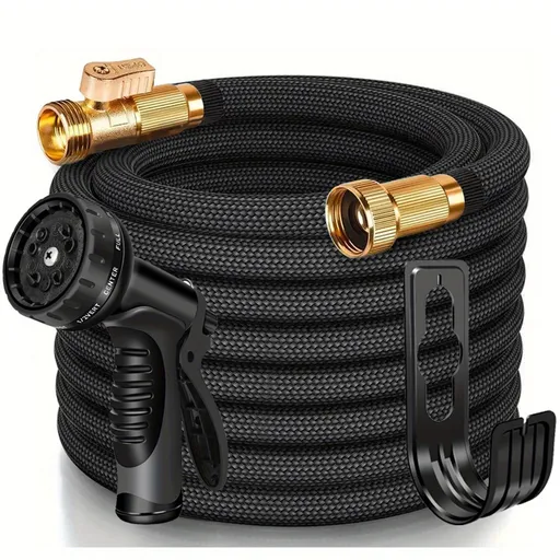 LOVFEN Garden Water Hose 30.49 meters, non-extensible lightweight hose, with nozzle, suitable for use in gardens, lawns, car washing and outdoor use