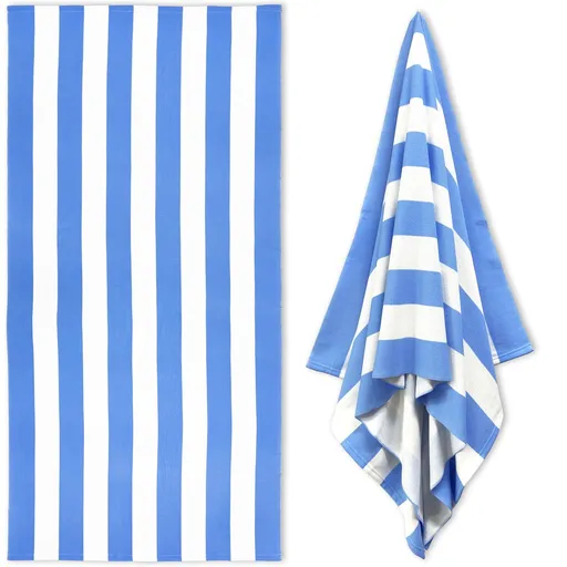 Large Beach Towels, Swimming Towel, Soft & Absorbent Oversized Sheet Made of 100% Cotton - for Swimming Pool, Home, Bath, Spa, Blue, 88.9 x 177.8 cm