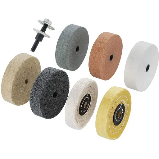 Buffing Polishing Wheel Kit 3 inch,for Bench Buffer/Bench Grinder,Buffing Wheel Hole 3/8 inch,Drill Arbor Adapter Kit